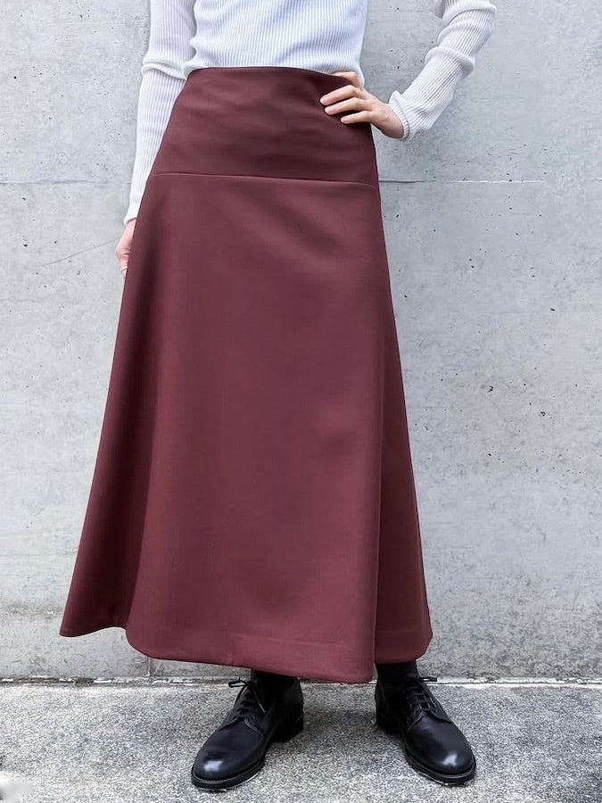 AURALEE / LIGHT MELTON SKIRT / BORDEAUX