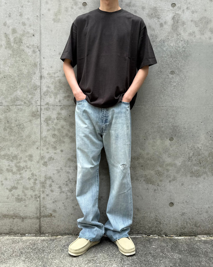 AURALEE / FADED SELVEDGE LIGHT DENIM PANTS / LIGHT INDIGO / A26SP02DE