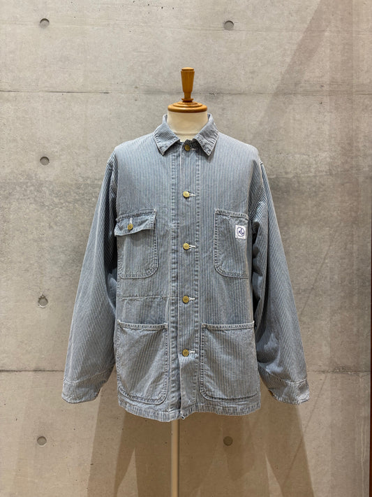 MASSES / COVERALL JKT HICKORY / WHITE×BLUE /