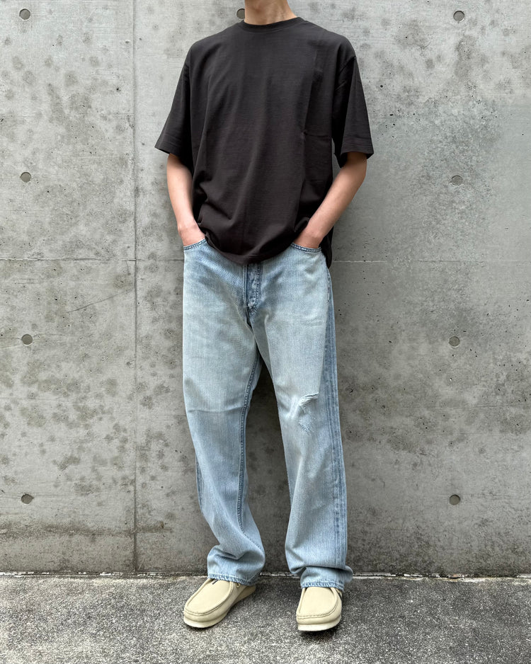 AURALEE / FADED SELVEDGE LIGHT DENIM WIDE PANTS / LIGHT INDIGO / A26SP03DE