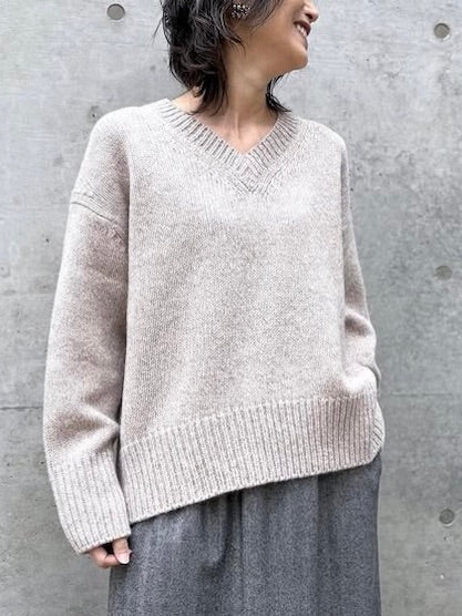 GALERIE VIE / ファインウール Vネックプルオーバー / BEIGE / 23025402303