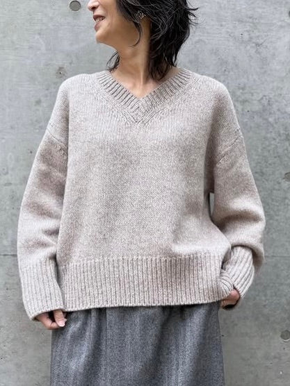 GALERIE VIE / ファインウール Vネックプルオーバー / BEIGE / 23025402303