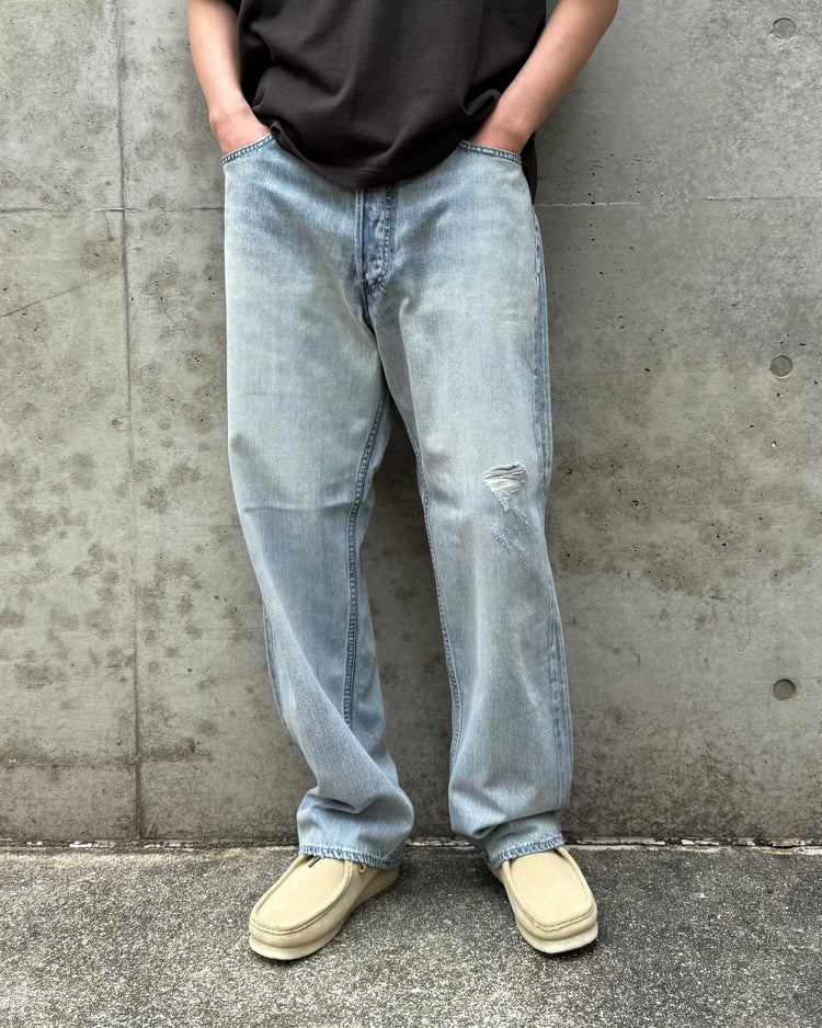 AURALEE / FADED SELVEDGE LIGHT DENIM WIDE PANTS / LIGHT INDIGO / A26SP03DE