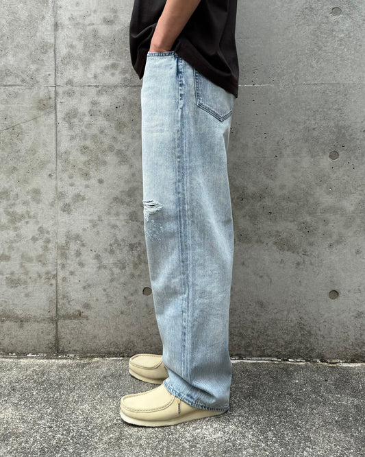 AURALEE / FADED SELVEDGE LIGHT DENIM WIDE PANTS / LIGHT INDIGO / A26SP03DE