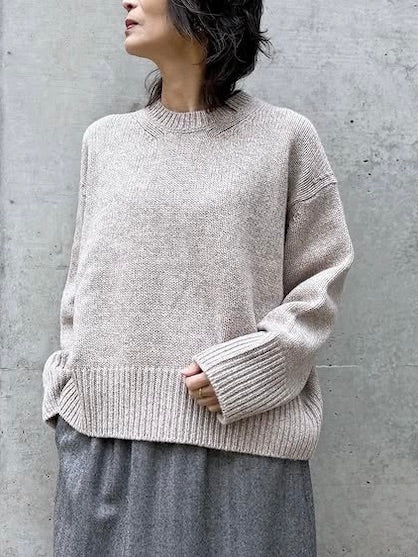 GALERIE VIE / ファインウール クルーネックプルオーバー / BEIGE / 23025402302