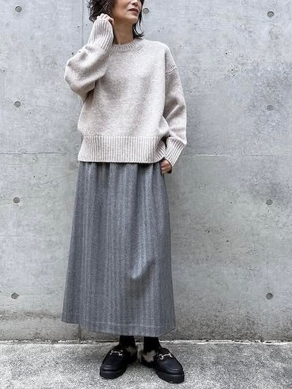 GALERIE VIE / ファインウール クルーネックプルオーバー / BEIGE / 23025402302