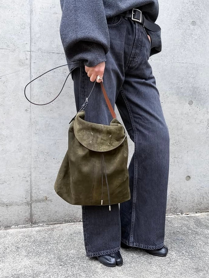 MM⑥ Maison Margiela / ドローストリング ホーボー スモール / khaki and black / SB1WC0026P8572