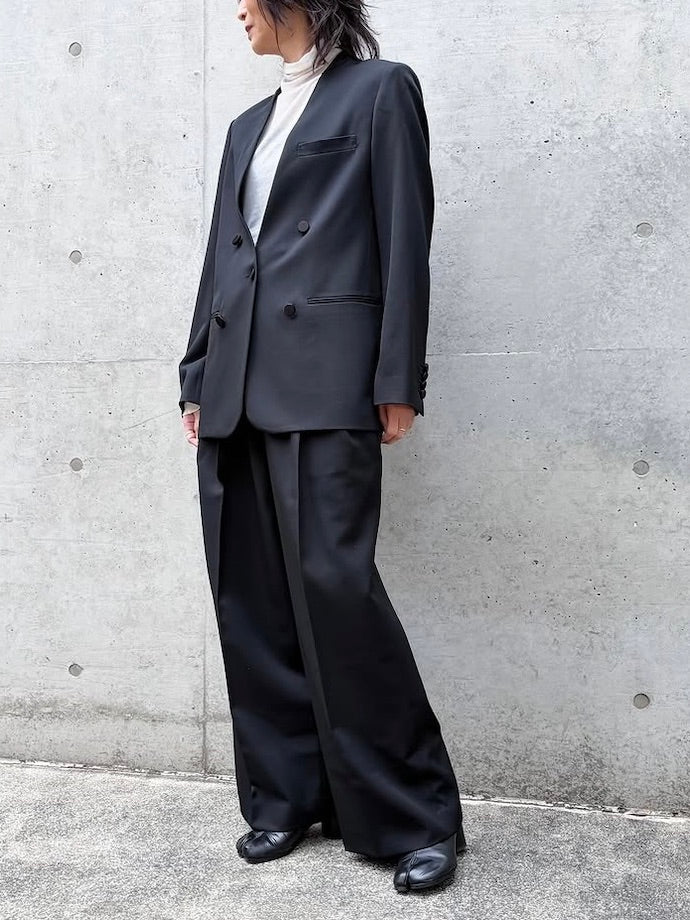 CINOH / TWO TUCK WIDE PANTS / BLACK / BF-PT-010