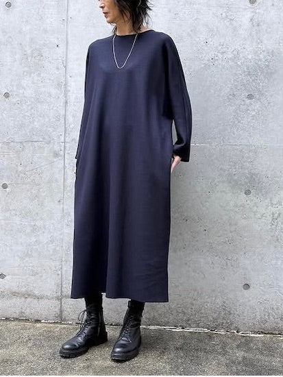 GALERIE VIE / ミルドスムース クルーネックワンピース / NAVY / 23065406302