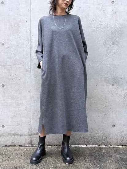 GALERIE VIE / ミルドスムース クルーネックワンピース / C.GRAY / 23065406302