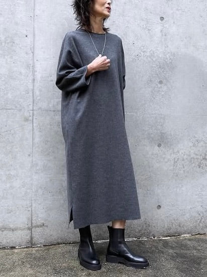 GALERIE VIE / ミルドスムース クルーネックワンピース / C.GRAY / 23065406302