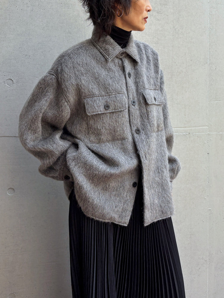 HYKE / SHAGGY CPO JACKET / GRAY / 17590