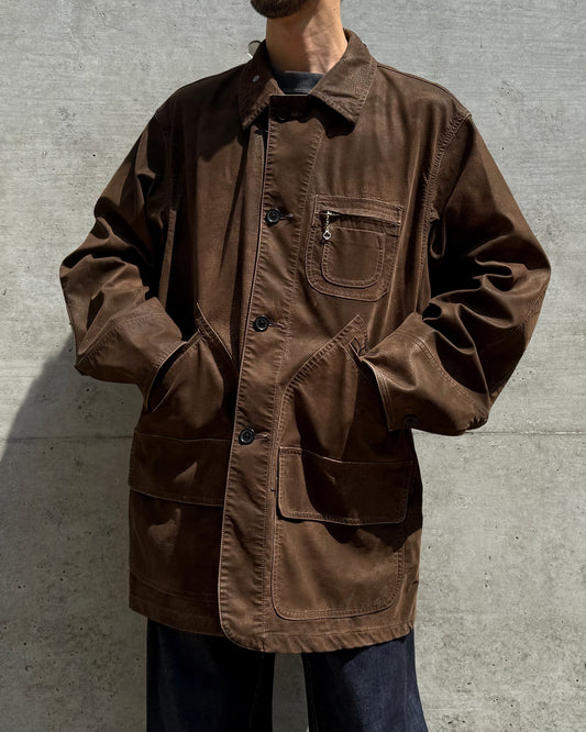 DAIRIKU / Artificial Leather Hunting Jacket / Brown / 25AW J1
