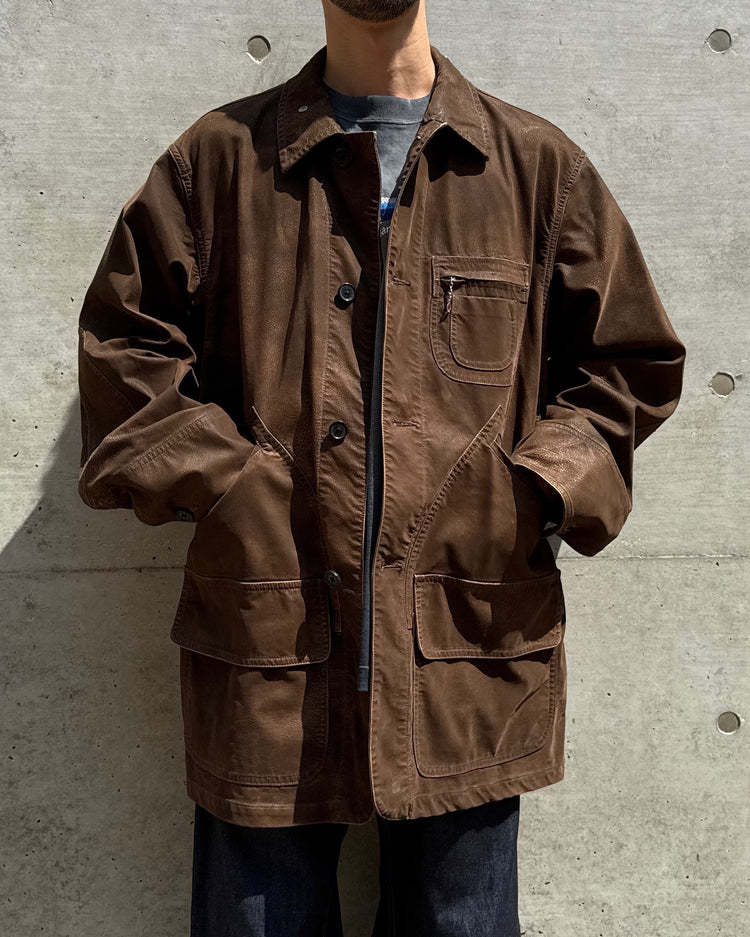 DAIRIKU / Artificial Leather Hunting Jacket / Brown / 25AW J1