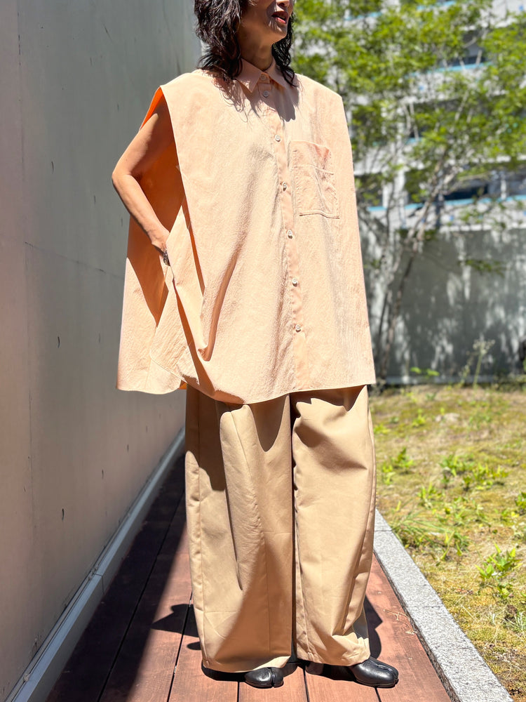 någonstans / no-sleeves big shirt / apricot / 470JA830-0031