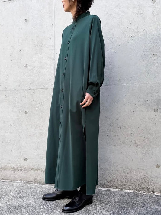 HYKE / MAXI SHIRT DRESS / GREEN / 16244