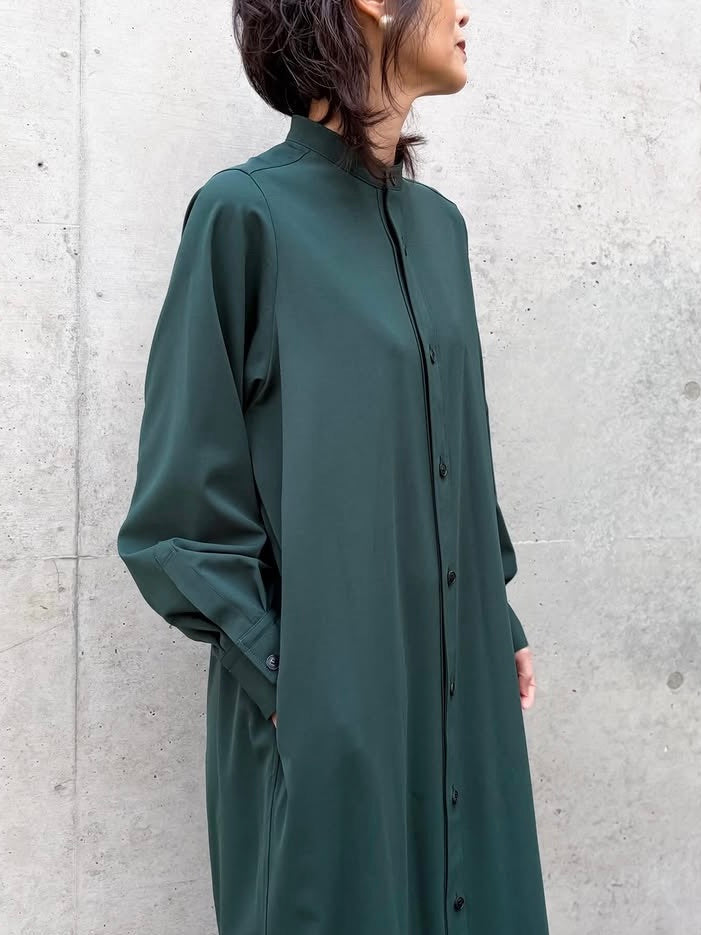 HYKE / MAXI SHIRT DRESS / GREEN / 16244