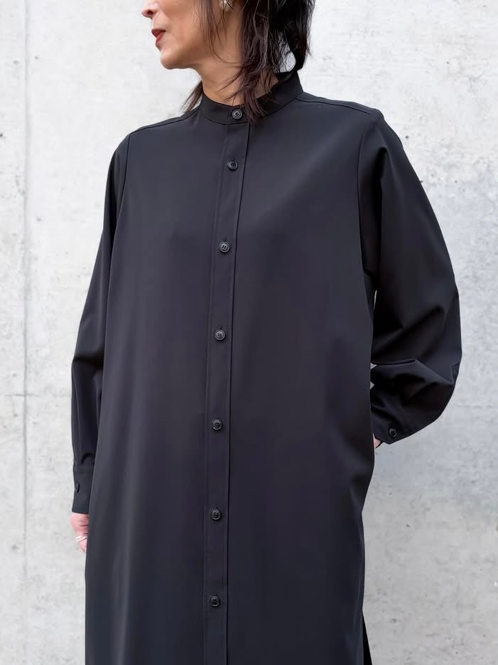 HYKE / MAXI SHIRT DRESS / BLACK / 16244