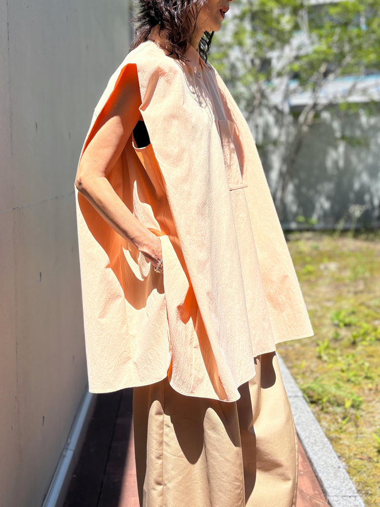 någonstans / no-sleeves big shirt / apricot / 470JA830-0031