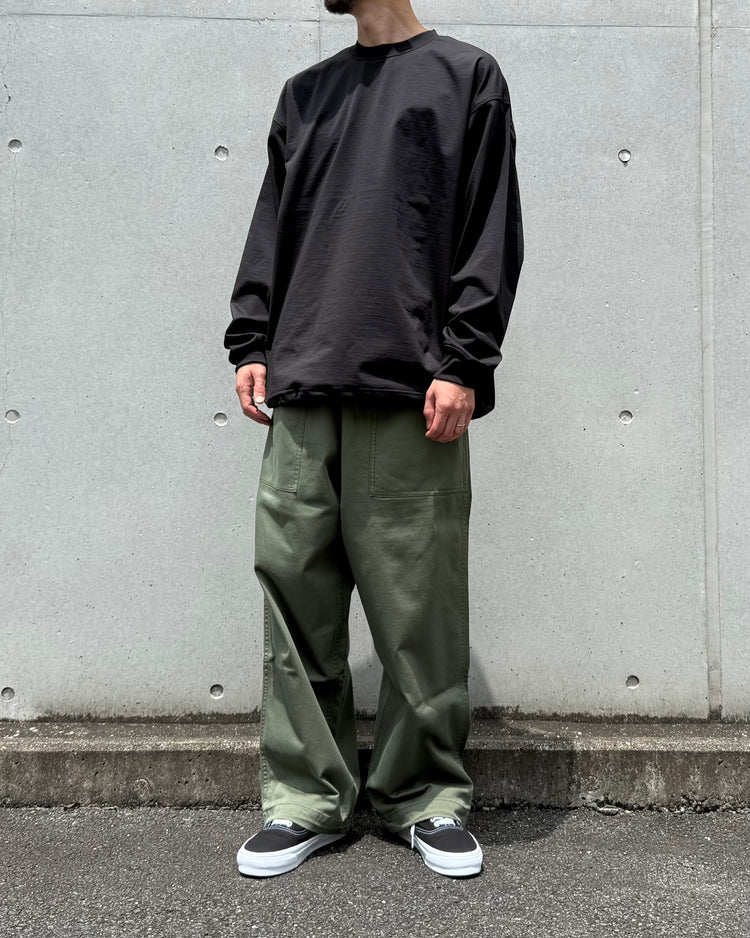 DAIWA PIER39 / TECH DRAWSTRING TEE L/S / BLACK / BE-31026W