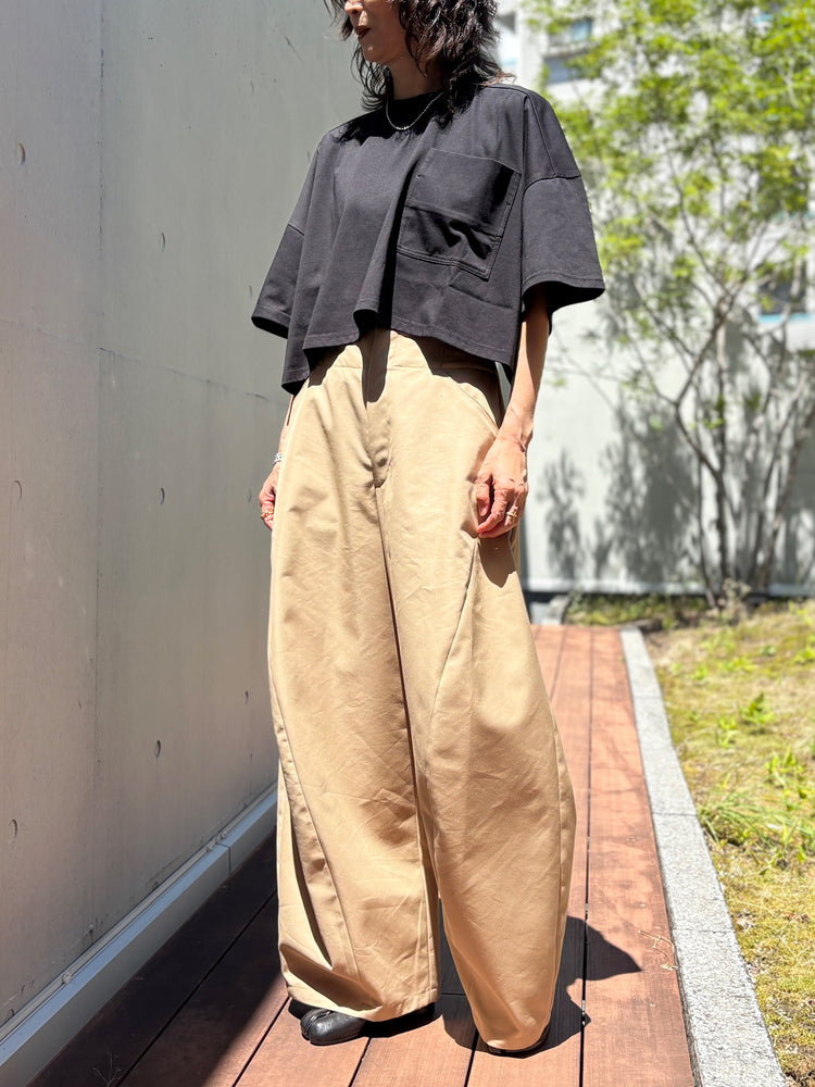 någonstans / oval wide pants / Sand / 470JA831-0081