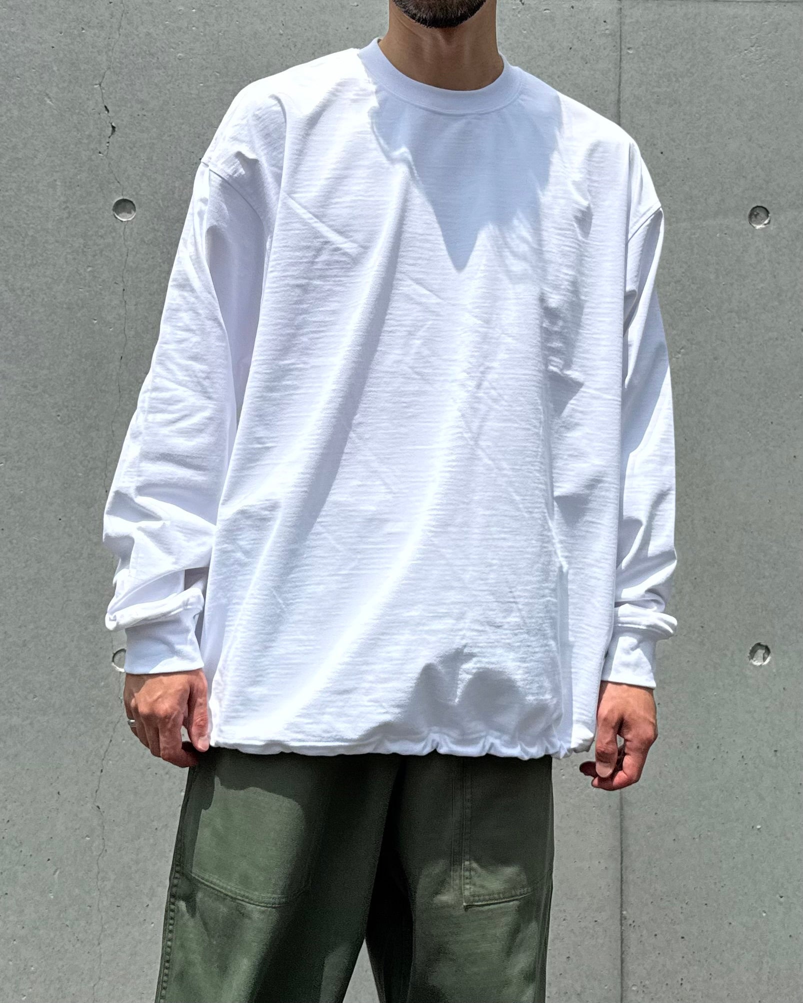 DAIWA PIER39 / TECH DRAWSTRING TEE L/S / WHITE / BE-31026W