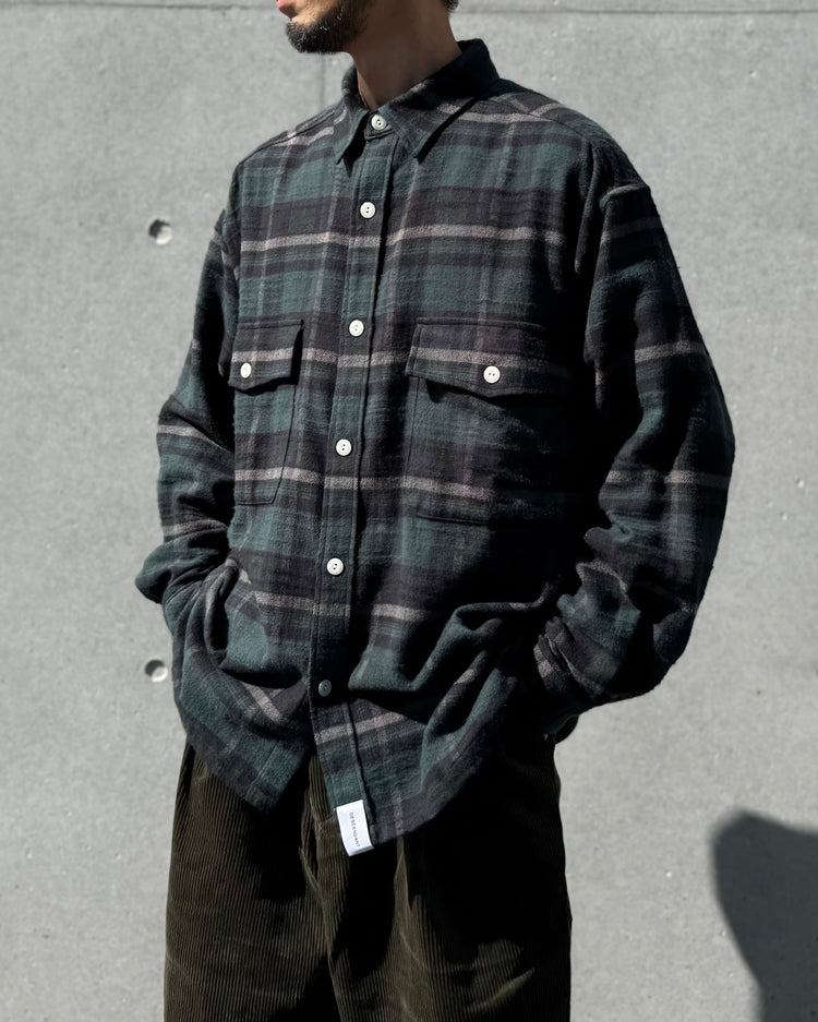 DESCENDANT / VANNING PLAID LS SHIRT / GREEN / 252TQDS-SHM04
