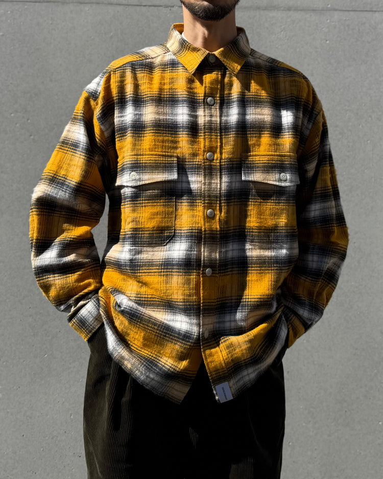 DESCENDANT / VANNING PLAID LS SHIRT / YELLOW / 252TQDS-SHM04
