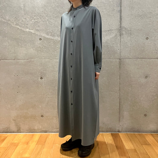 HYKE / MAXI SHIRT DRESS / CHARCOAL / 16244
