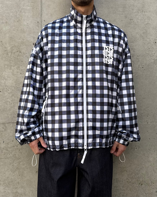 TSTS / RECYCLED POLYESTER WIND TRACK JACKET / BLACK GINGHAM / 26MM0601