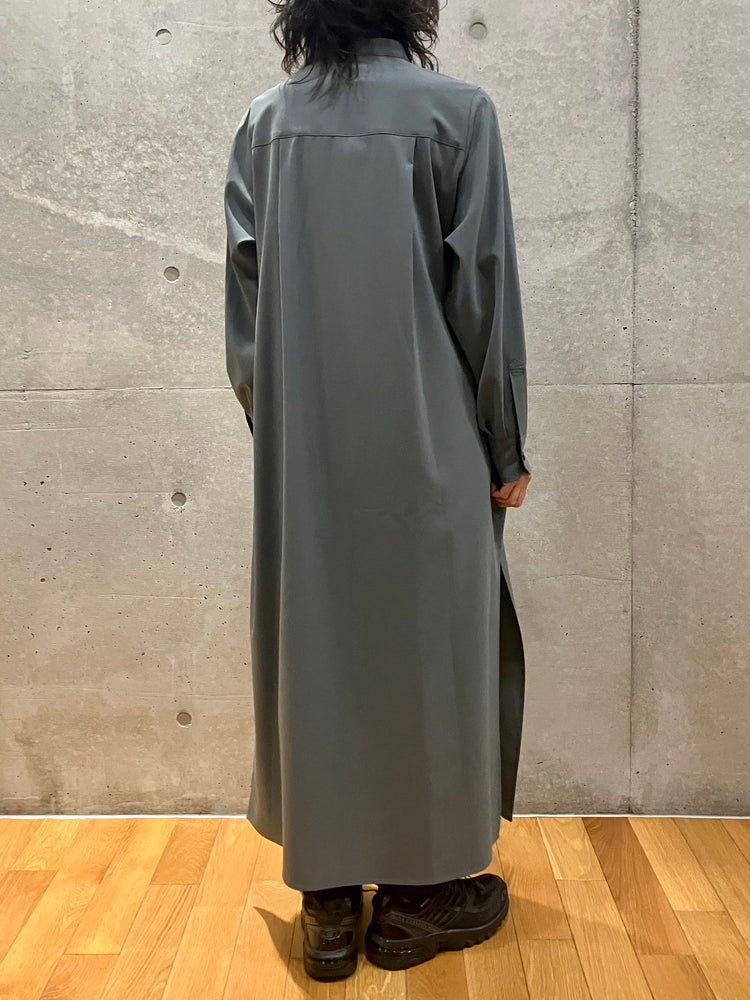 HYKE / MAXI SHIRT DRESS / CHARCOAL / 16244