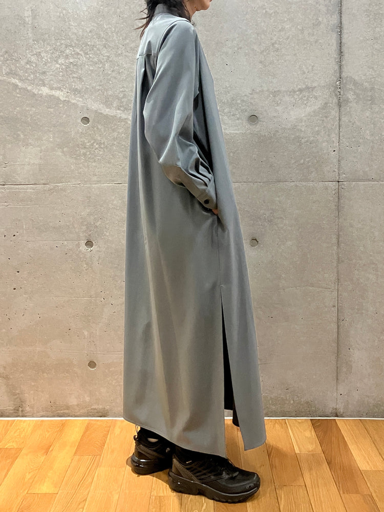 HYKE / MAXI SHIRT DRESS / CHARCOAL / 16244