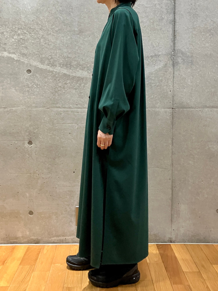 HYKE / MAXI SHIRT DRESS / GREEN / 16244