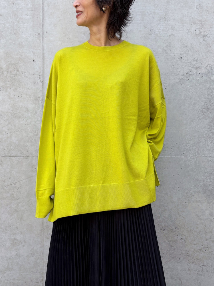 ENFÖLD / BOX WIDE PULLOVER / Lime / 300JA270-0211