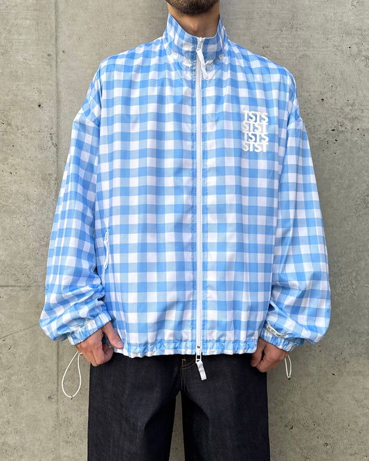 TSTS / RECYCLED POLYESTER WIND TRACK JACKET / SAX BLUE GINGHAM / 26MM0601