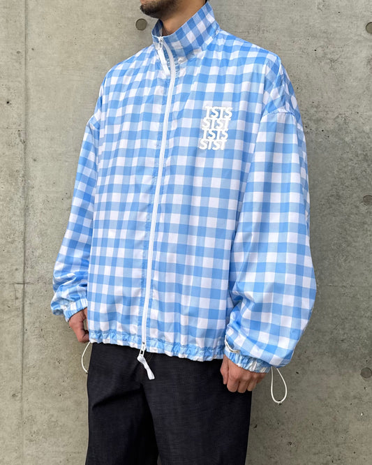 TSTS / RECYCLED POLYESTER WIND TRACK JACKET / SAX BLUE GINGHAM / 26MM0601