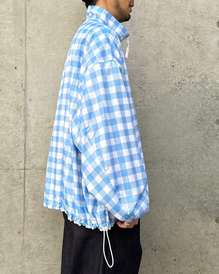 TSTS / RECYCLED POLYESTER WIND TRACK JACKET / SAX BLUE GINGHAM / 26MM0601