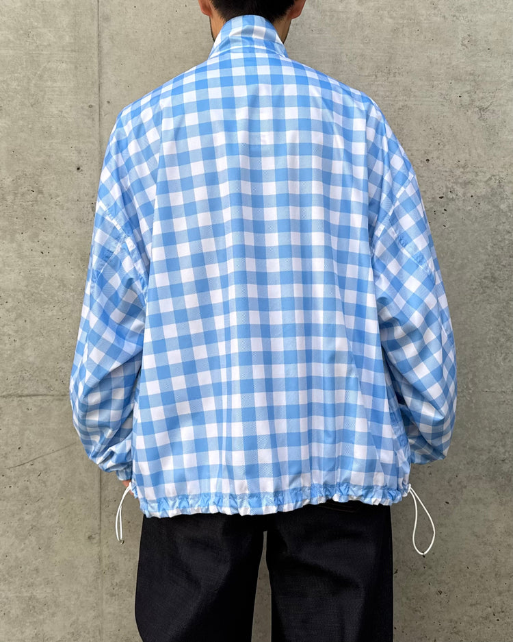 TSTS / RECYCLED POLYESTER WIND TRACK JACKET / SAX BLUE GINGHAM / 26MM0601