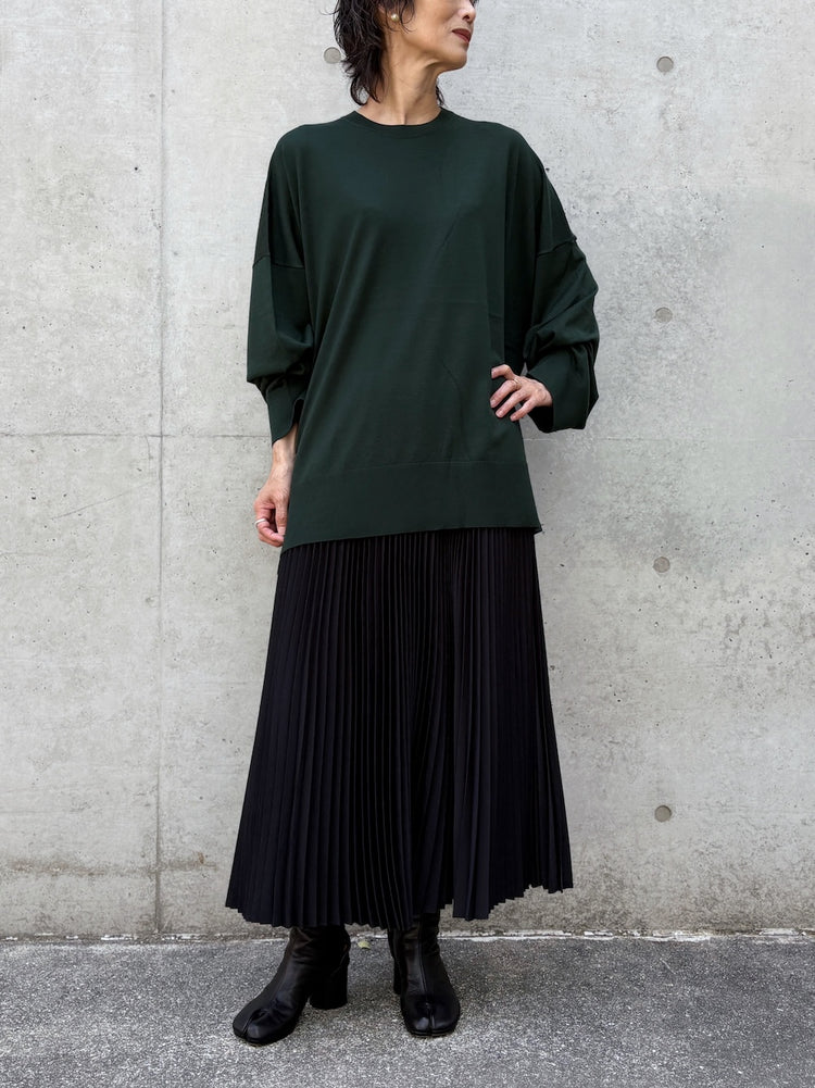 ENFÖLD / BOX WIDE PULLOVER / Dark Green / 300JA270-0211