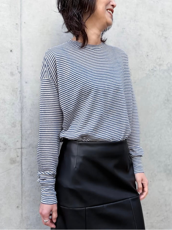 BLAMINK / RESORT マルチボーダーロングスリーブ / ROYAL / 7912-200-0004