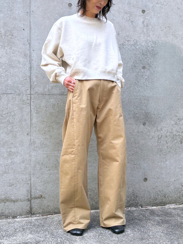 HYKE / CROPPED SWEAT SHIRT / Oatmeal / 12416