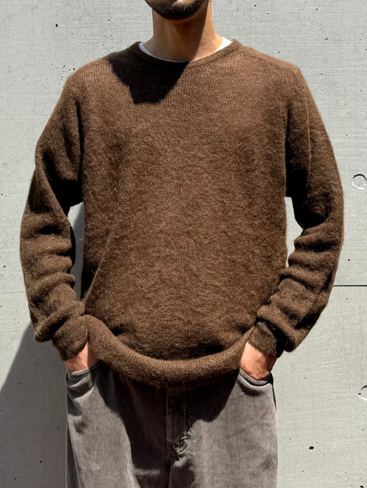 AURALEE / BABY SURI ALPACA SHEER KNIT P/O / DARK BROWN / A25AP01AK