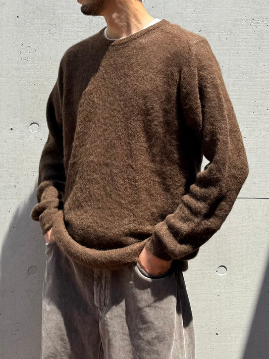 AURALEE / BABY SURI ALPACA SHEER KNIT P/O / DARK BROWN / A25AP01AK