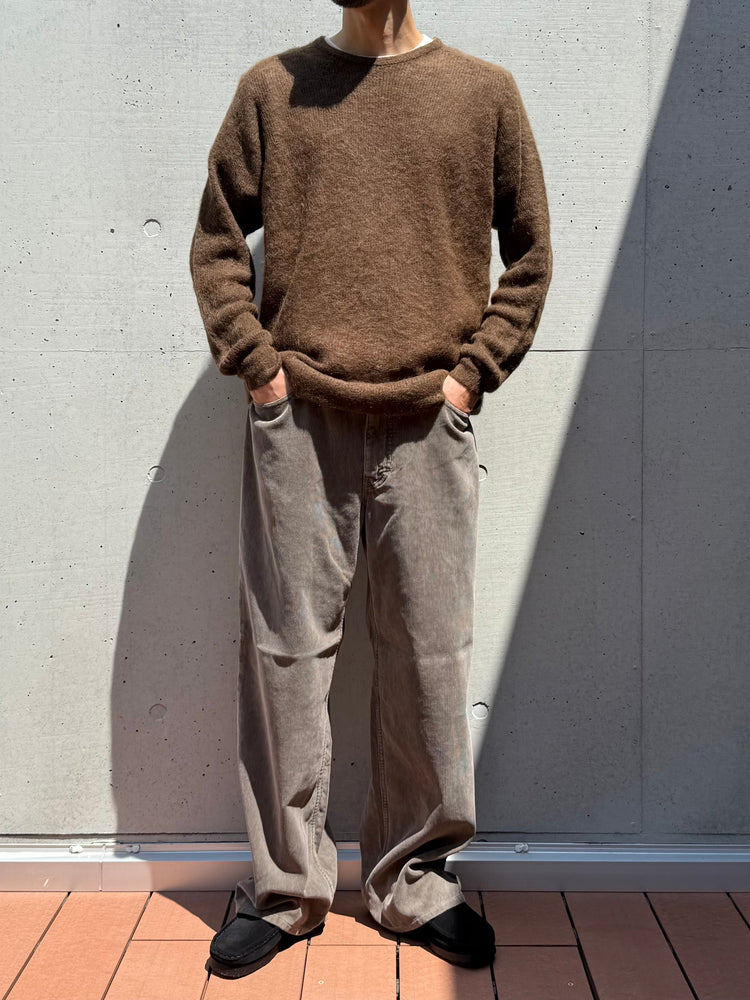 AURALEE / BABY SURI ALPACA SHEER KNIT P/O / DARK BROWN / A25AP01AK