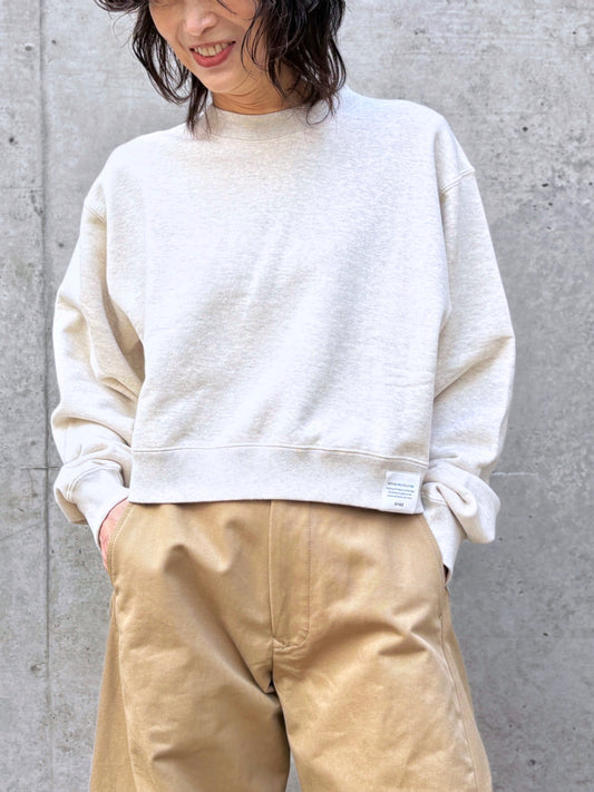 HYKE / CROPPED SWEAT SHIRT / Oatmeal / 12416