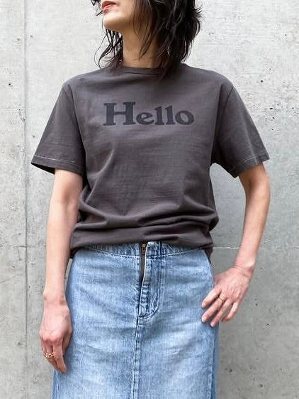 MADISONBLUE / HELLO CREW NECK TEE / GRAY / MB000-7001