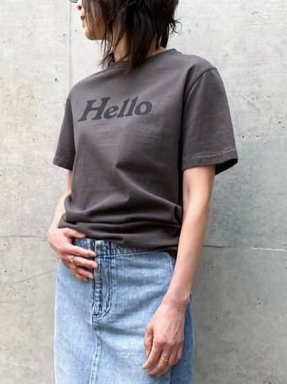 MADISONBLUE / HELLO CREW NECK TEE / GRAY / MB000-7001
