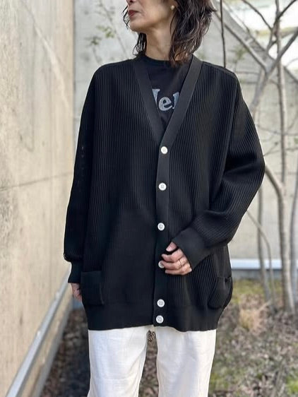 MADISONBLUE / BIG KNIT V CD MESH / BLACK / MB251-8703