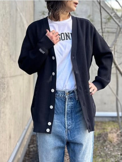 MADISONBLUE / BIG KNIT V CD MESH / NAVY / MB251-8703