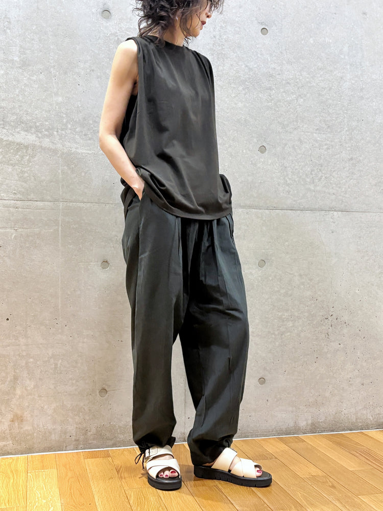 WALANCE / natural dye mint jersey sleeveless top / S.BLACK / 3261-111